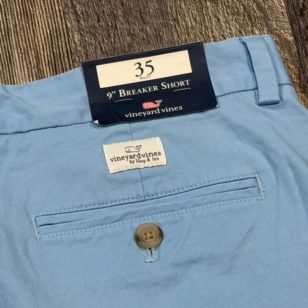 Vineyard Vines Mens 35 x 9 Breaker Shorts Jake Blue Stretch Chino 35 Whale NEW